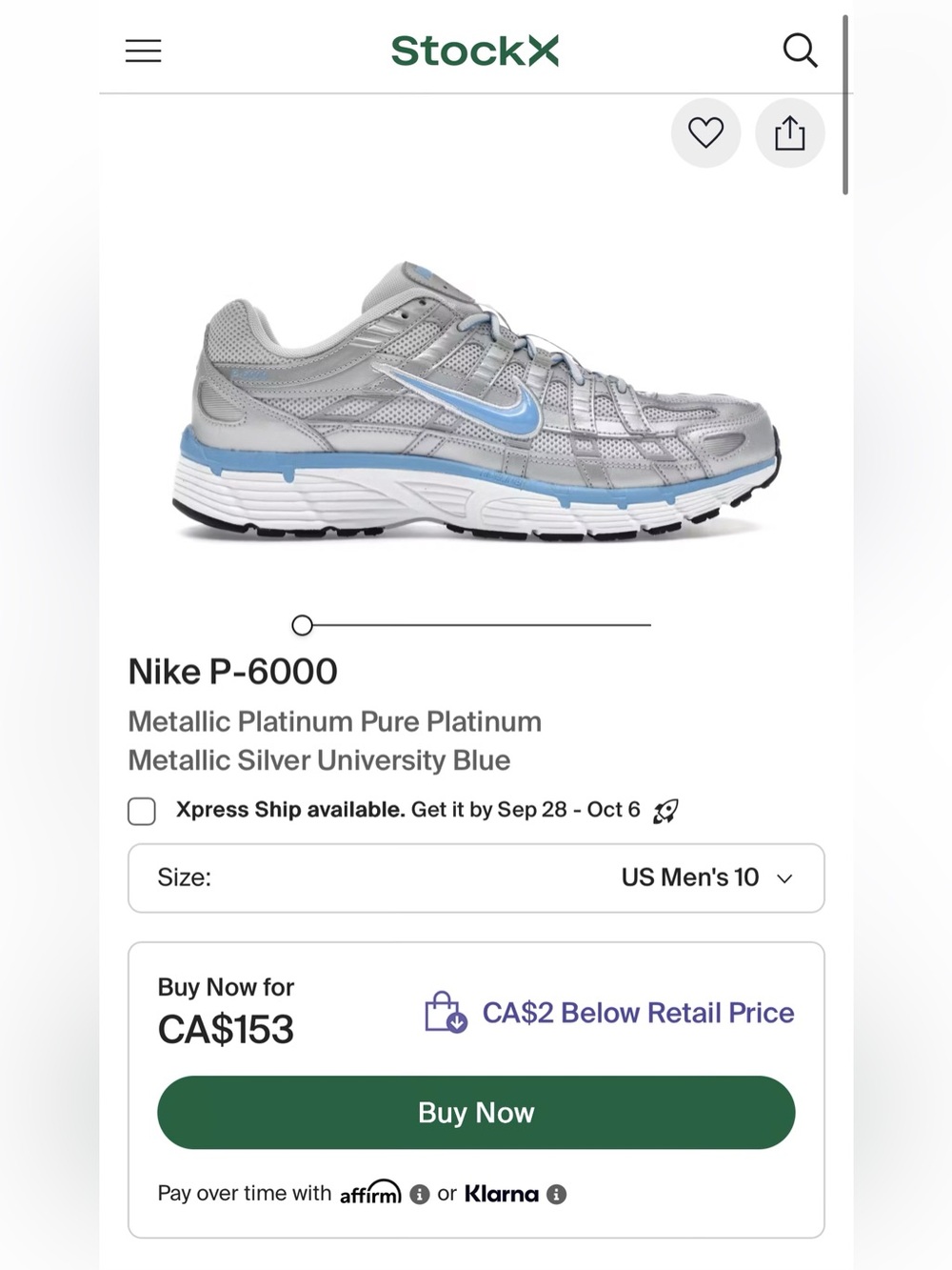 Nike P6000 Light Gray and Blue Men’s Sneakers